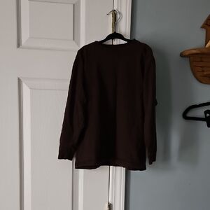 Faded Glory Chocolate Long Sleeve Top, Thick Organic Cotton